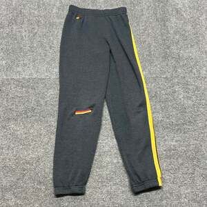 Aviator Nation Kids Sweatpants Size 10 Gray Rainbow Stripe Made in USA